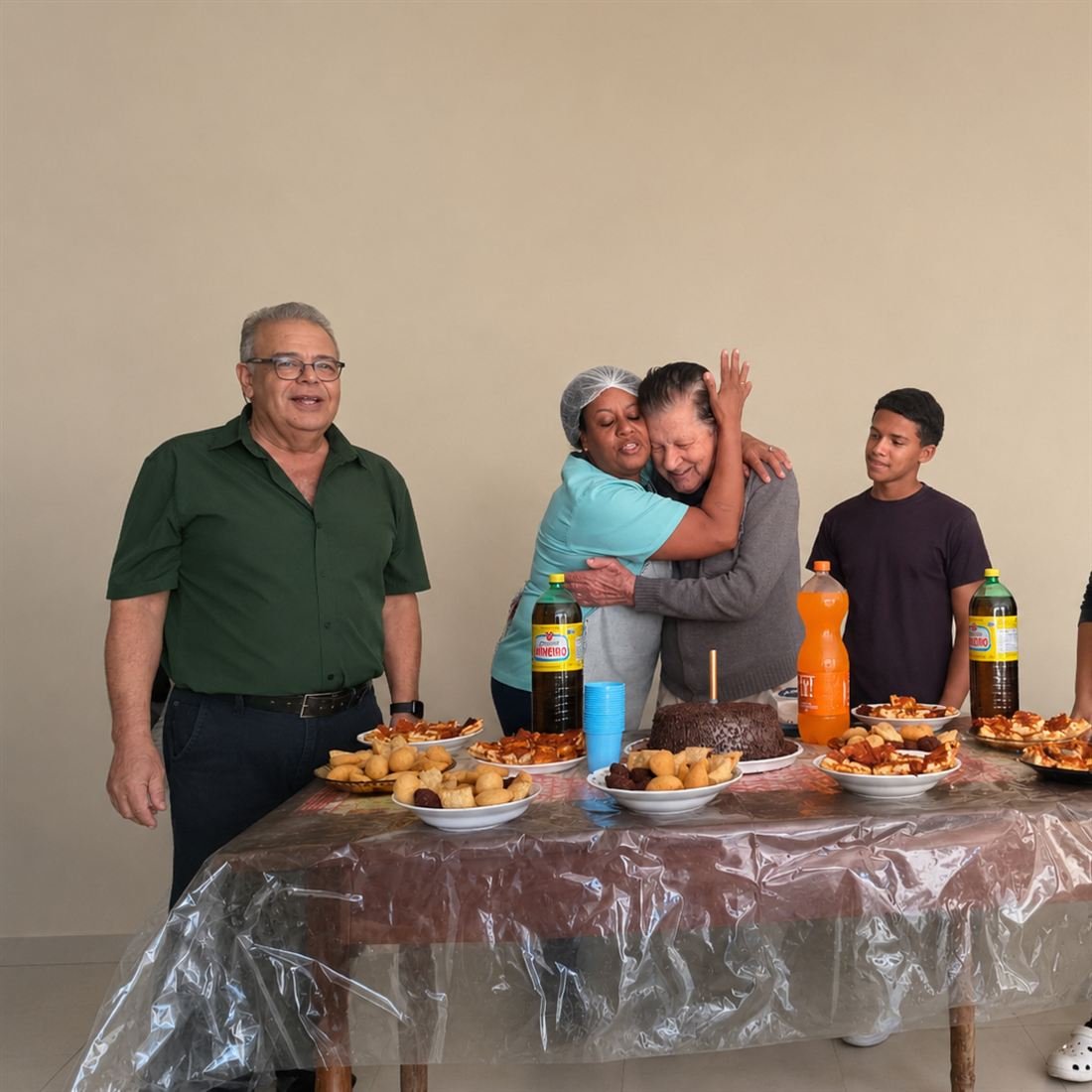 Residentes da Casa Viva sorrindo em celebração